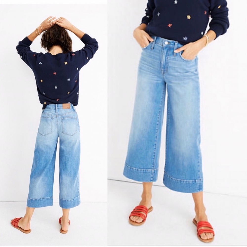 Madewell Wide-Leg Crop Jeans in Delancey Wash